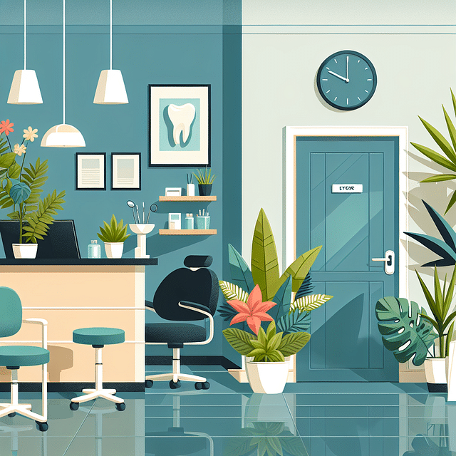 indoor plants in dentist office