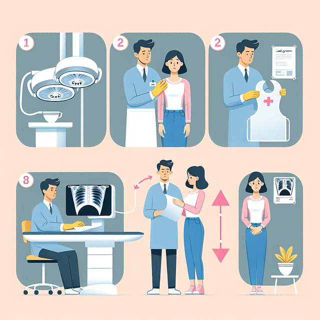 patient preparation for dental X-ray with lead apron