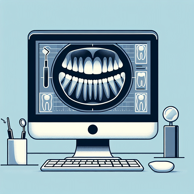 dental X-ray image on computer screen