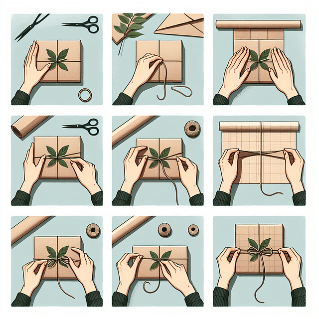 gift being wrapped in sustainable packaging