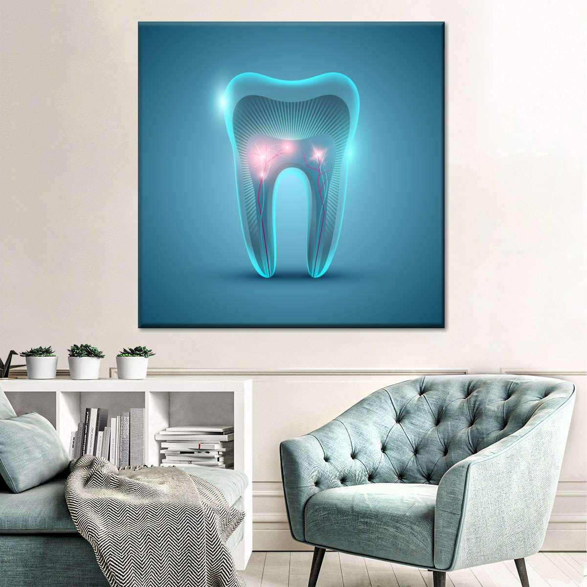 abstract tooth canvas art