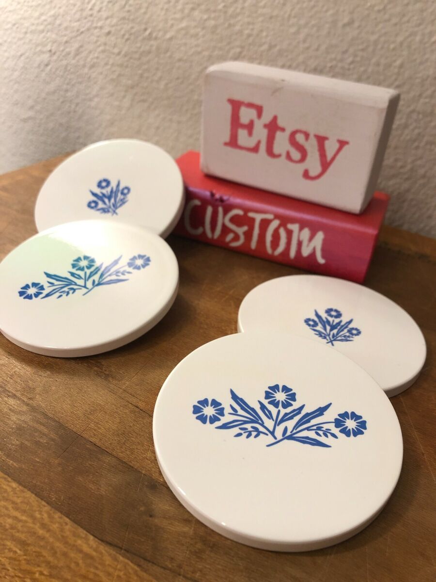 enamel inspired ceramic coasters