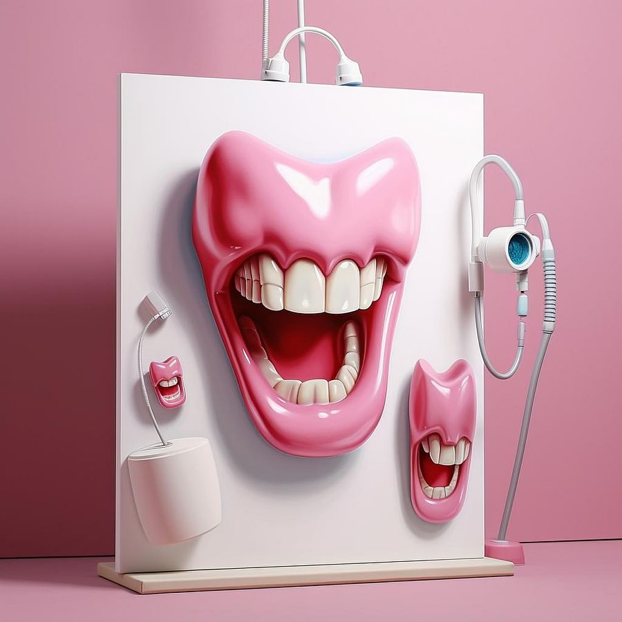 Custom-made dental-themed artwork