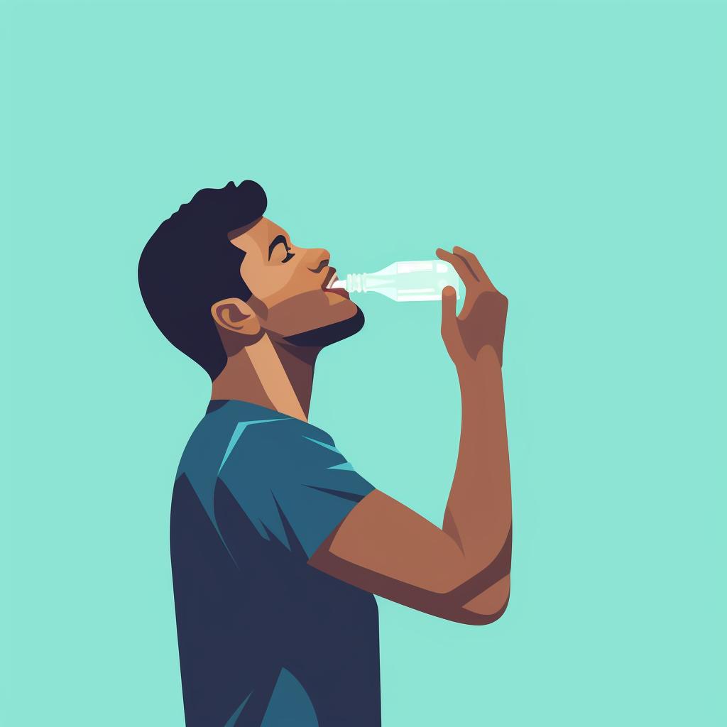 Person rinsing mouth with mouthwash
