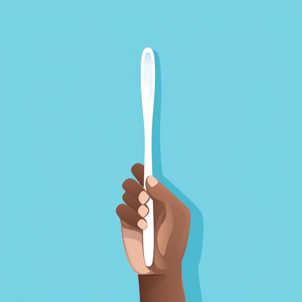 Hand holding a toothbrush at a 45-degree angle to the gums